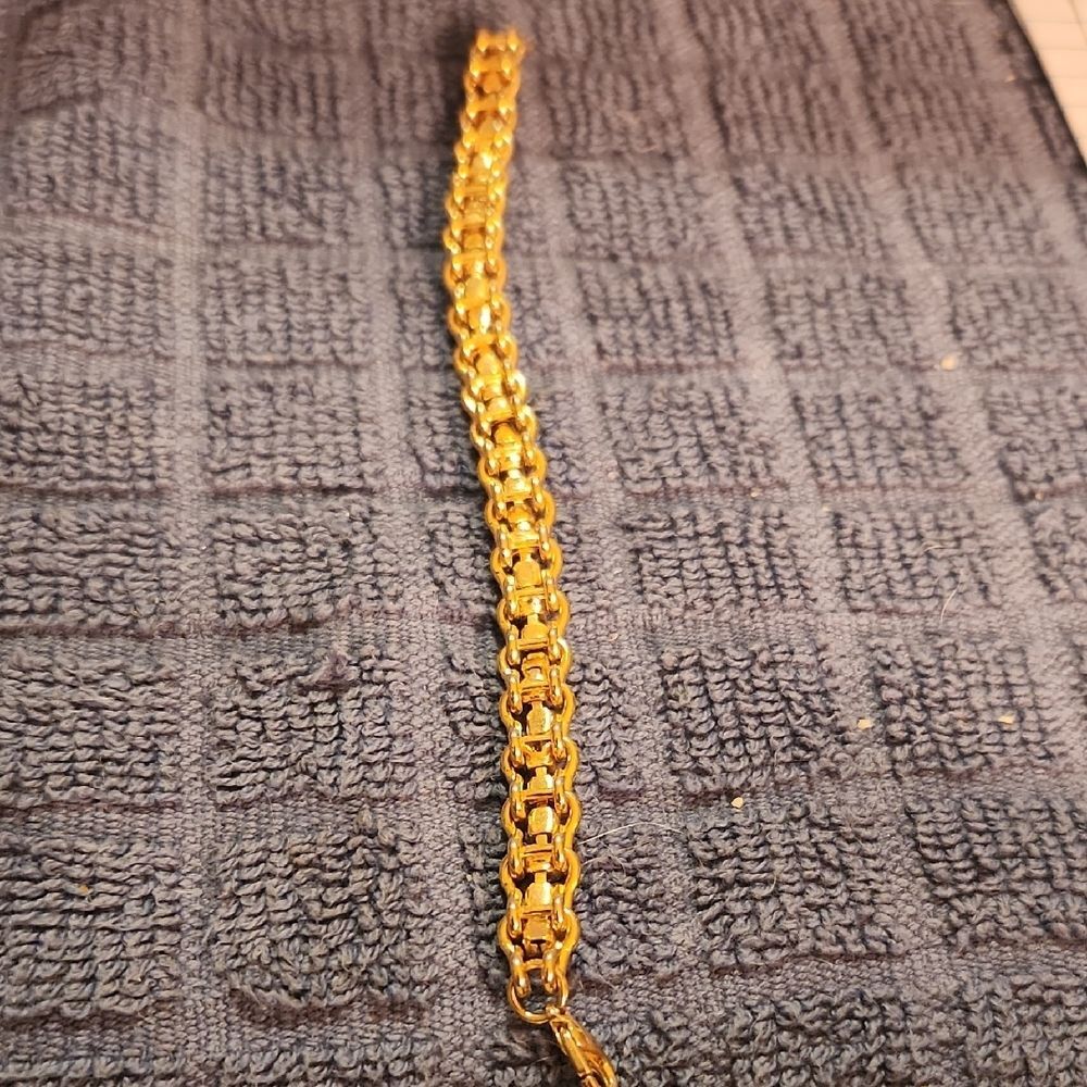 Gold-Tone Railroad Track Bracelet - Picture 3 of 4